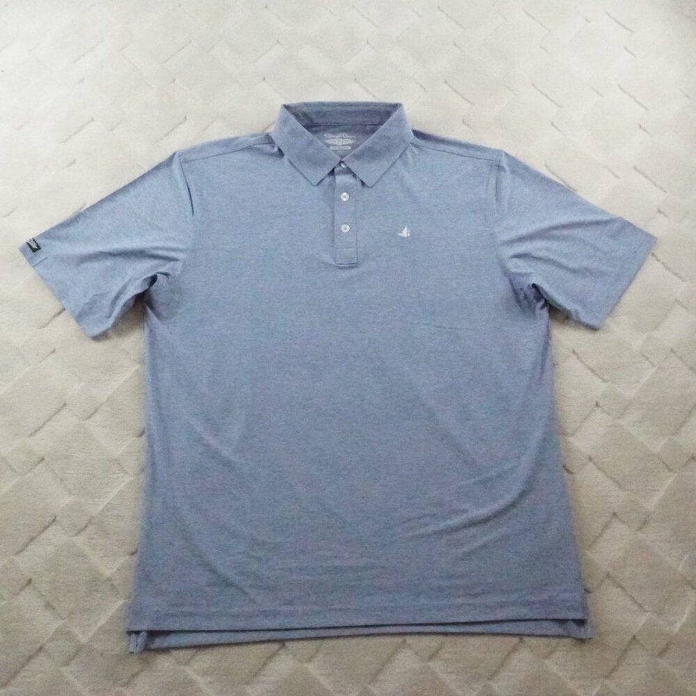 Straight Down Performance Polo Shirt Mens Extra Large Blue Preppy Stretch
